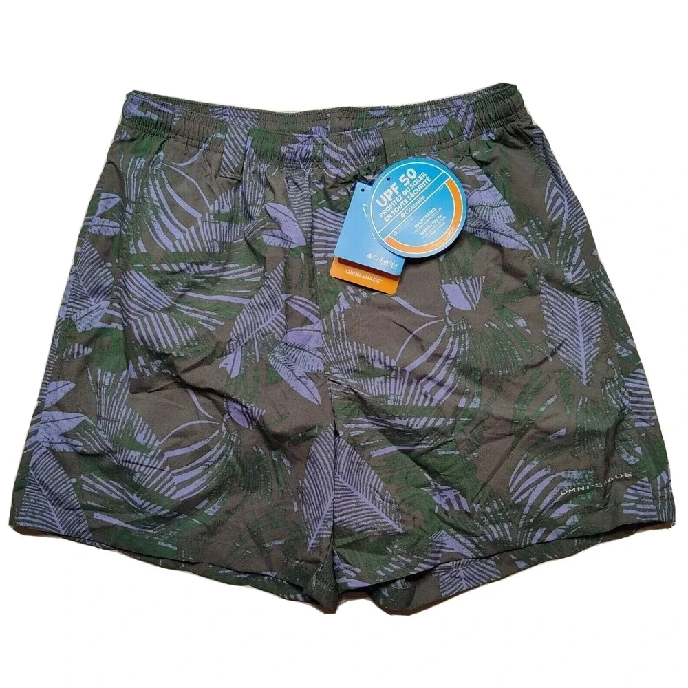 Columbia‎ PFG Men Small Super Backcast Navy Hawaiian Nylon 6